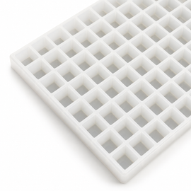 2.5mL square gummy mold with 216 cavities angled view