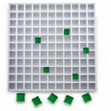 23mL Square Gummy Mold - 121 Cavities with translucent emerald green square gummies