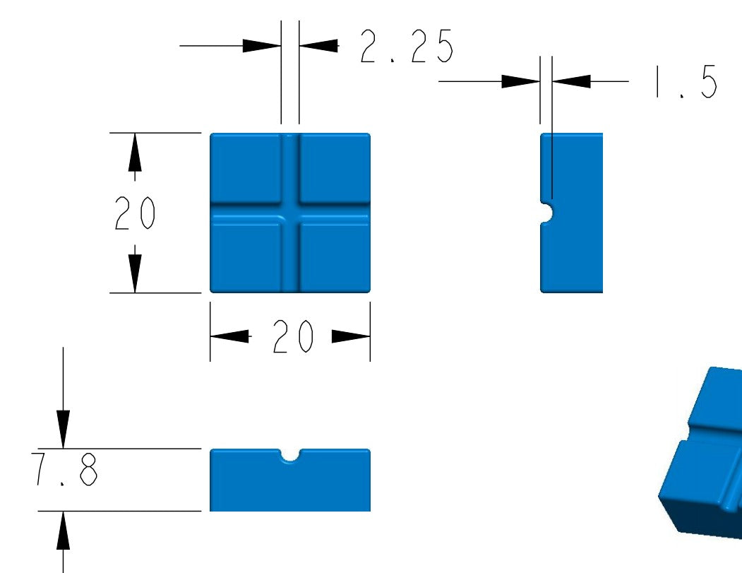 6 ml cegły gumowatej pleśni - 204 wnęki
