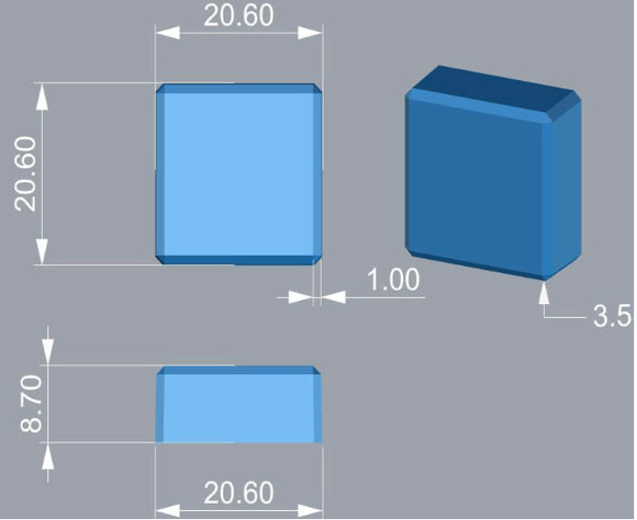 3,5 ml kwadratowej gumowatej pleśni - 221 wnęk