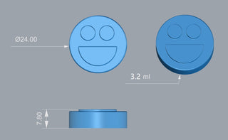 Forma do żelek Smiley Face o pojemności 3,2 ml — 192 zagłębienia